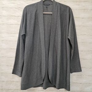 Eileen Fisher Tencel Merino Alpaca Fine Knit Open Front Cardigan M